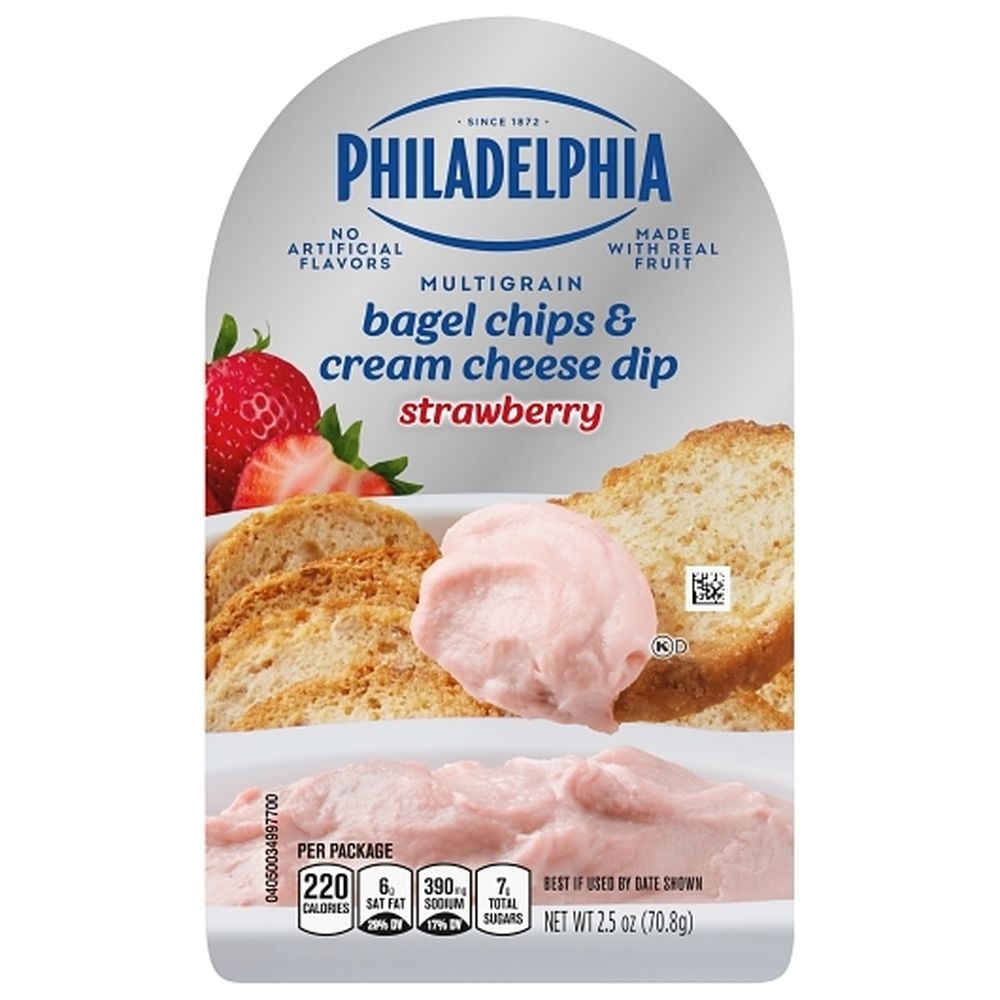 Philadelphia Strawberry Bagel Chips And Cream Cheese Dip, 2.5 Ounce -- 10 Per Case
