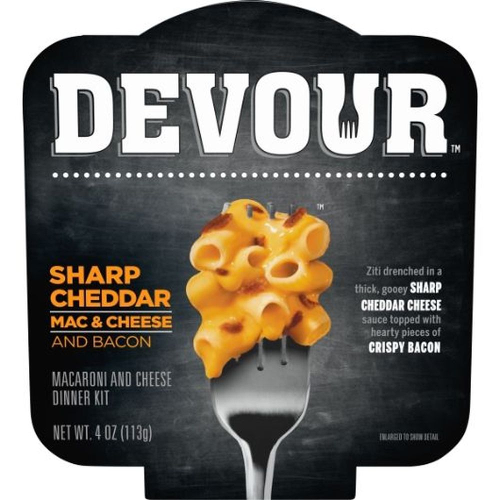 Devour Sharp Cheddar Mac N Cheese With Bacon, 4 Ounce -- 6 Per Case