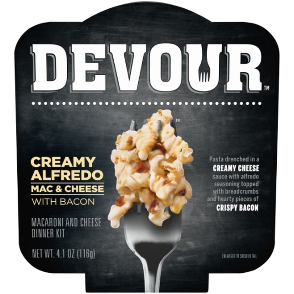 Devour Creamy Alfredo Mac N Cheese With Bacon, 4.1 Ounce -- 6 Per Case