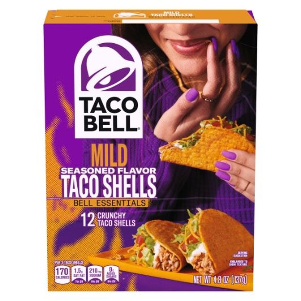 Taco Bell Mild Seasoned Crunchy Taco Shells, 4.8 Ounce -- 8 Per Case