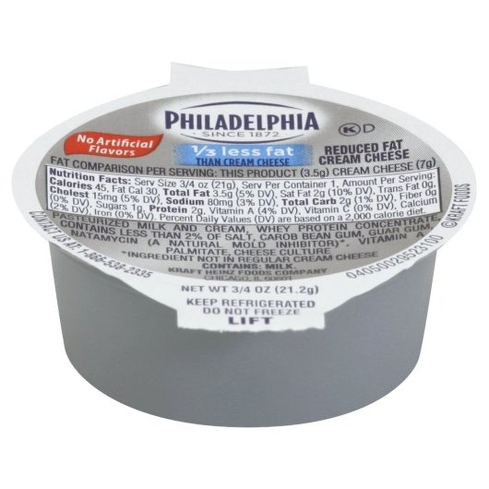 Philadelphia Light Cream Cheese, Cup, 3/4 Ounce -- 100 Per Case