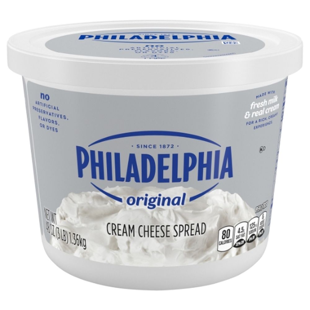 Philadelphia 3 Pound Cream Cheese Soft Tub Foodservice -- 6 Per Case