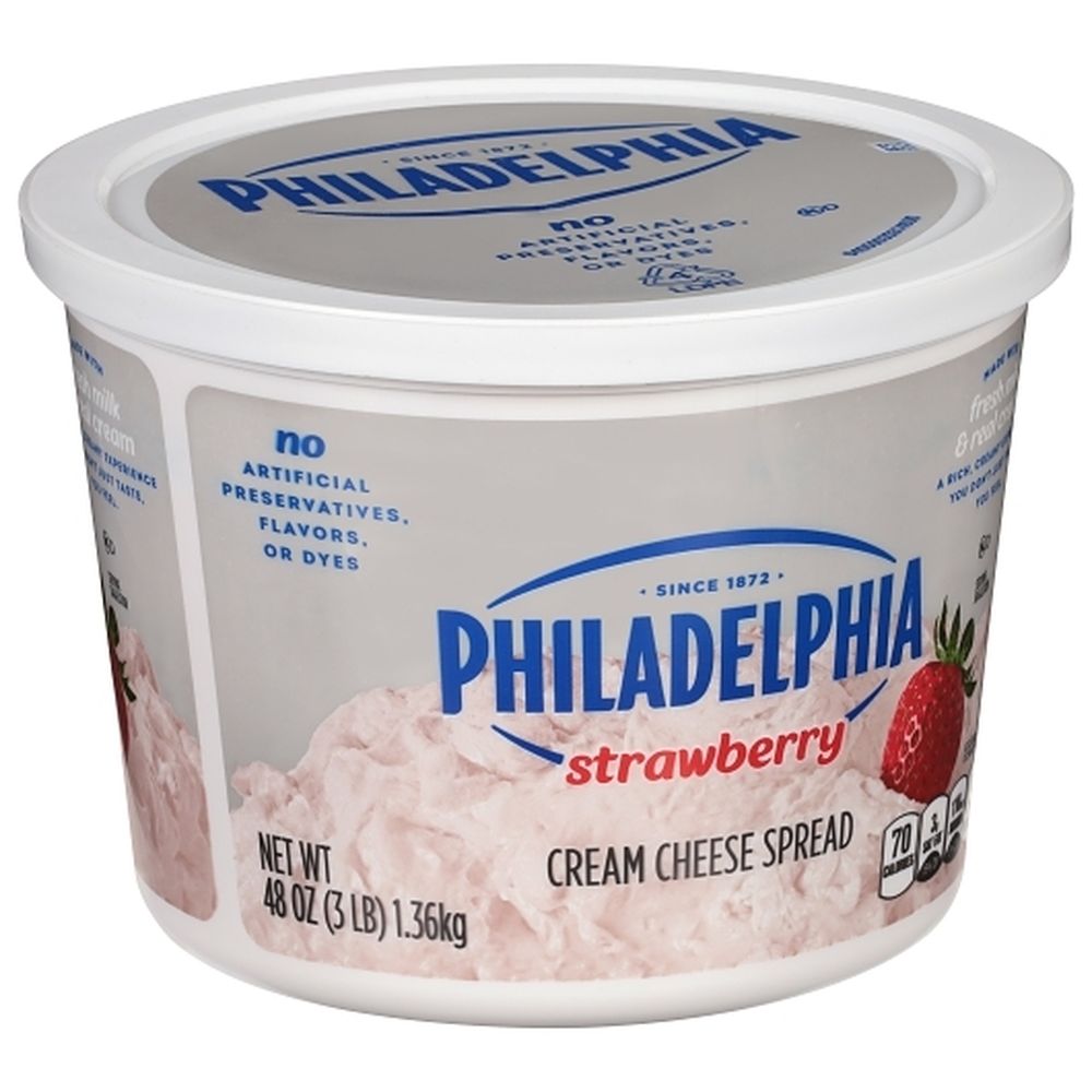 Philadelphia Strawberry Cream Cheese, Tub, 3 Pound -- 6 Per Case