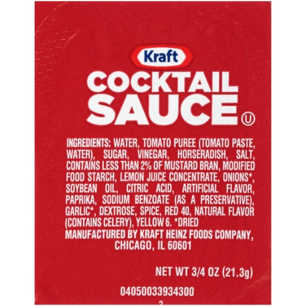 Kraft Single Serve Cocktail Sauce Cup, 0.75 Ounce -- 200 Per Case