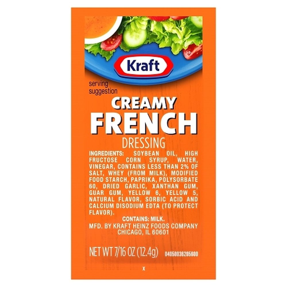 Kraft Single Serve Creamy French Salad Dressing, 0.44 Ounce -- 200 Per Case