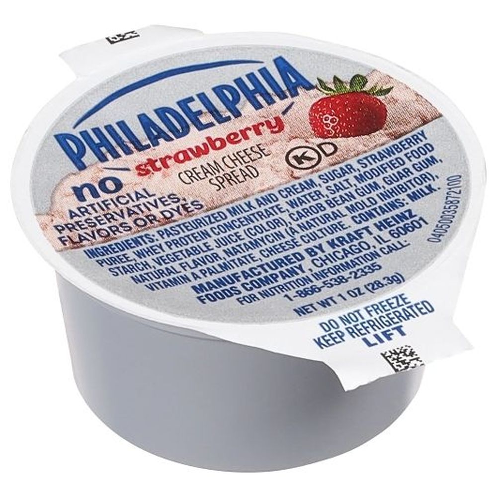 Philadelphia Strawberry Cream Cheese, Cup, 1 Ounce -- 100 Per Case