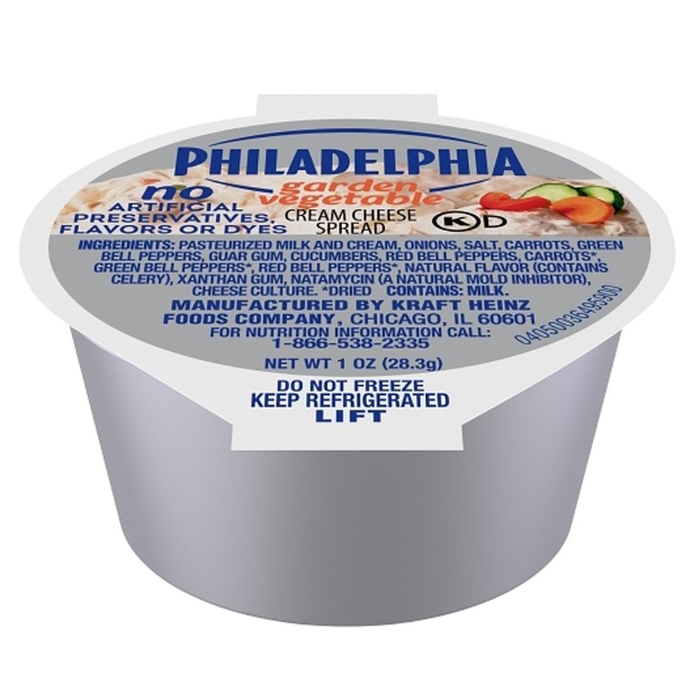 Philadelphia Garden Vegetable Cream Cheese, Cup, 1 Ounce -- 100 Per Case