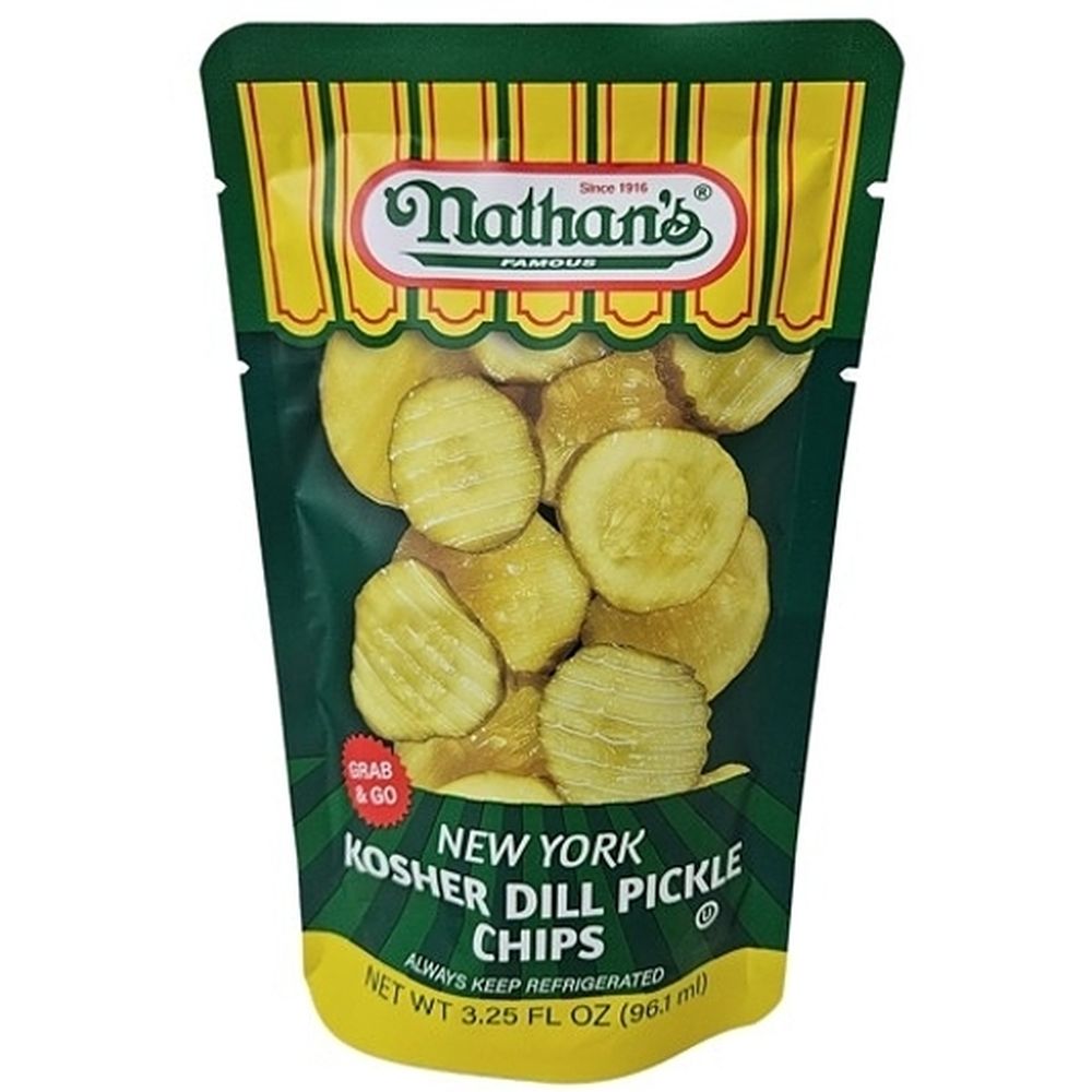Nathan's Dills Pickle Chips, 3.25 Ounce -- 12 Per Case