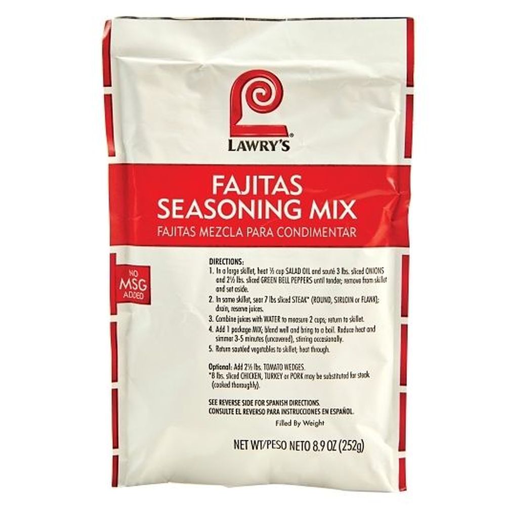 Lawry's Fajitas Seasoning Mix, 8.9 Ounce -- 6 Per Case