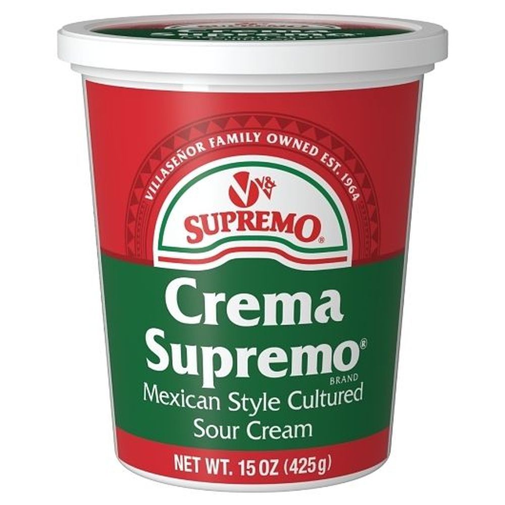 V&v Supremo Crema Mexican Style Cultured Sour Cream, 15 Ounce -- 12 Per Case