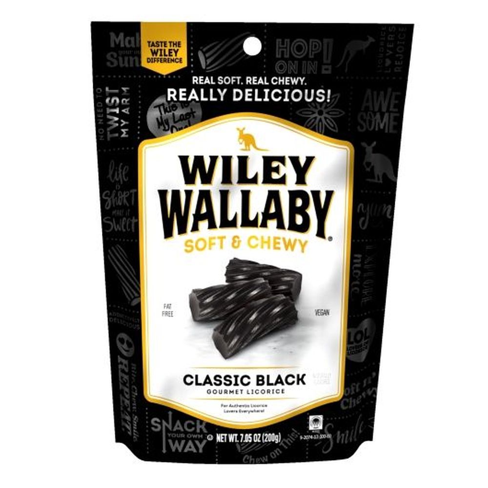 Wiley Wallaby Black Aussie Licorice, 7.05 Ounce -- 12 Per Case