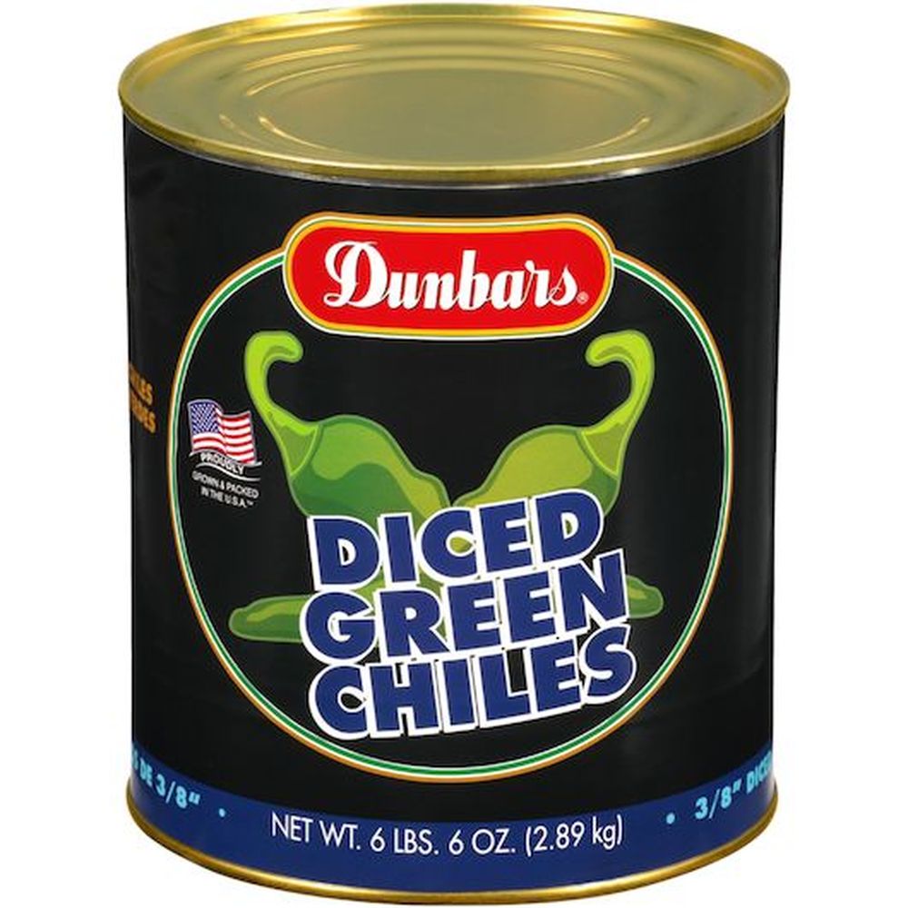 3/8 inch Diced Green Chiles