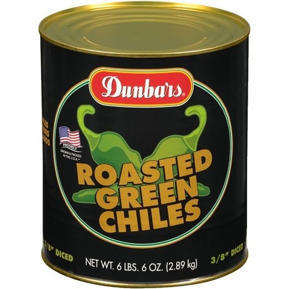 3/8 inch Diced Roasted Green Chiles