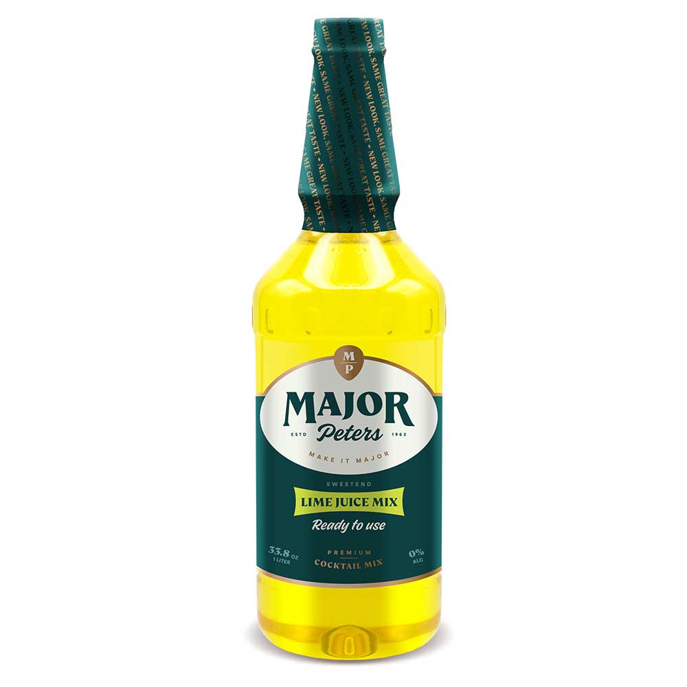 Major Peters' Imported Lime Juice Plastic, 1 Liter -- 6 Per Case