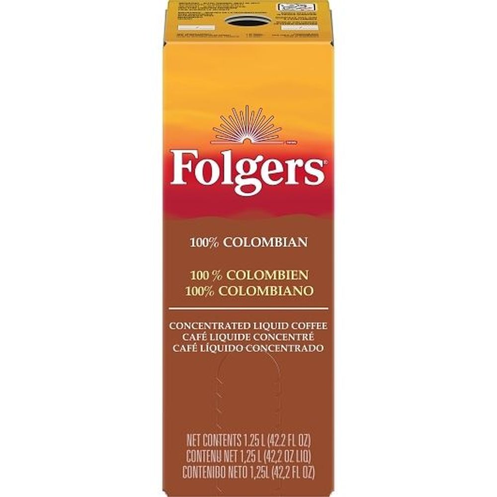 Folgers 100 Percent Colombian Coffee Liquid, 1.25 Liter, 2 Per Pack