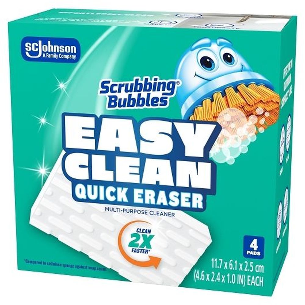 Scrubbing Bubbles Easyclean Sponge Eraser, 4 Count -- 8 Per Case