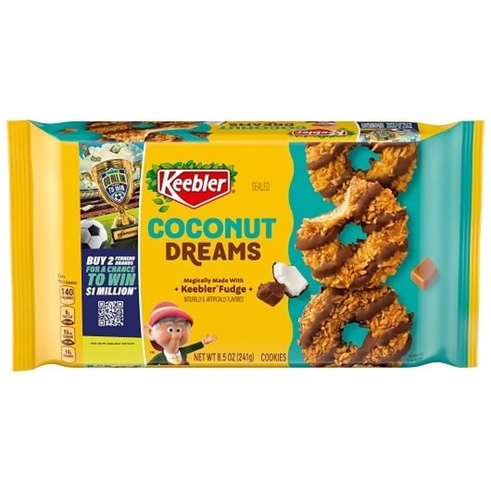Keebler Coconut Dreams Fudge Coconut And Caramel Cookies, 8.5 Ounce -- 12 Per Case