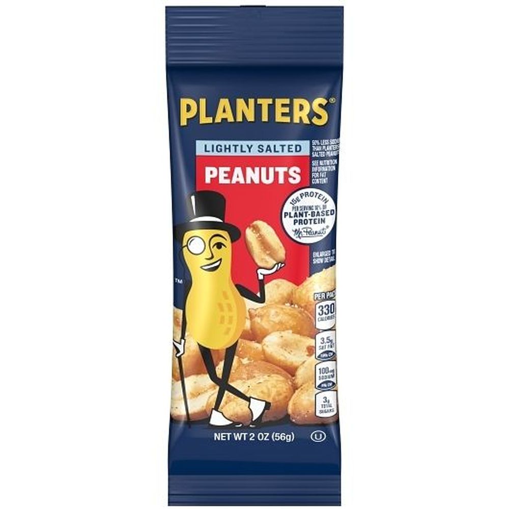 Planters Snack Nuts Light Salt Cocktail Peanuts, 2 Ounce -- 144 Per Case