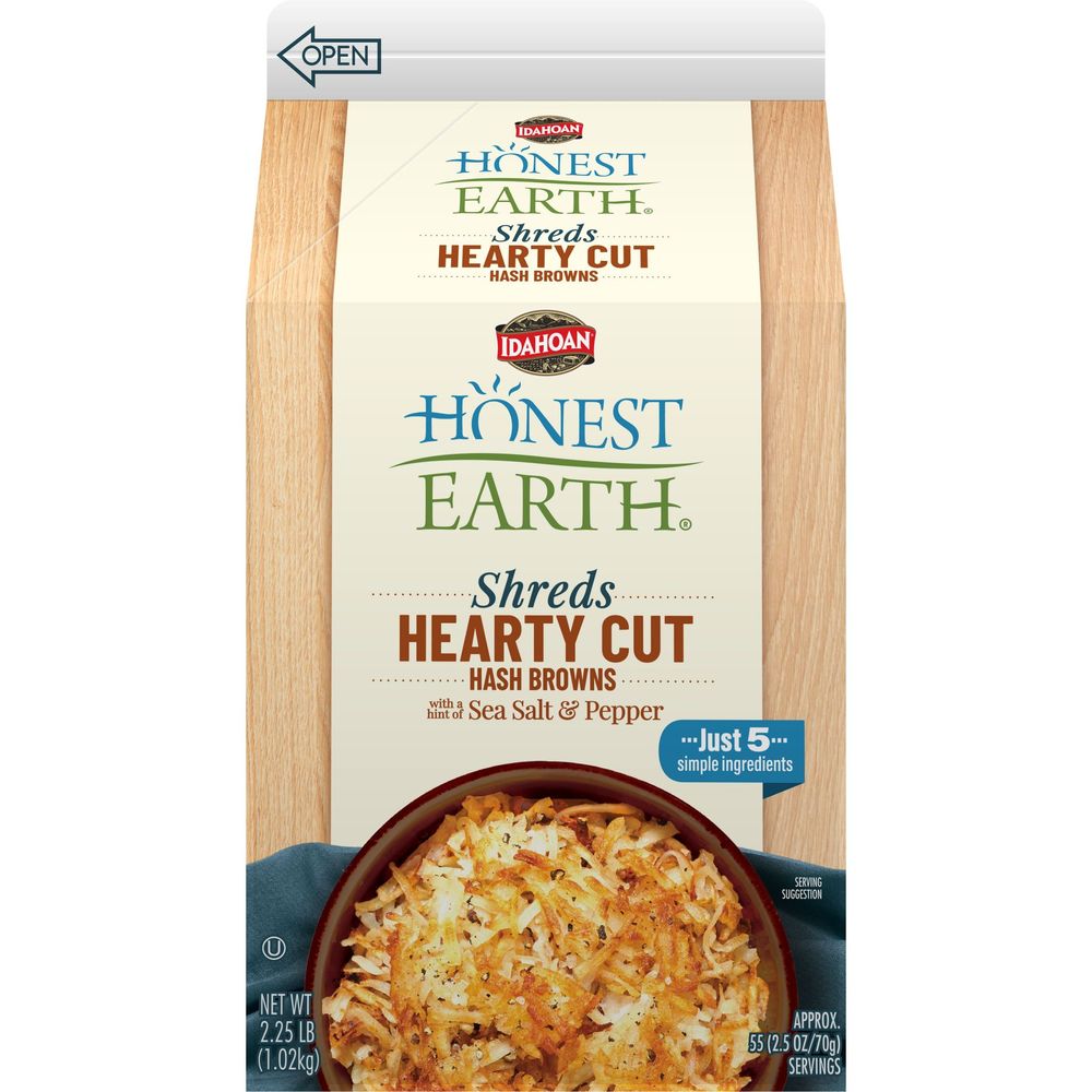 Honest Earth 2.25 Pound Shreds Hash Brown Shredded Potatoes with A Hint Of Sea Salt and Pepper