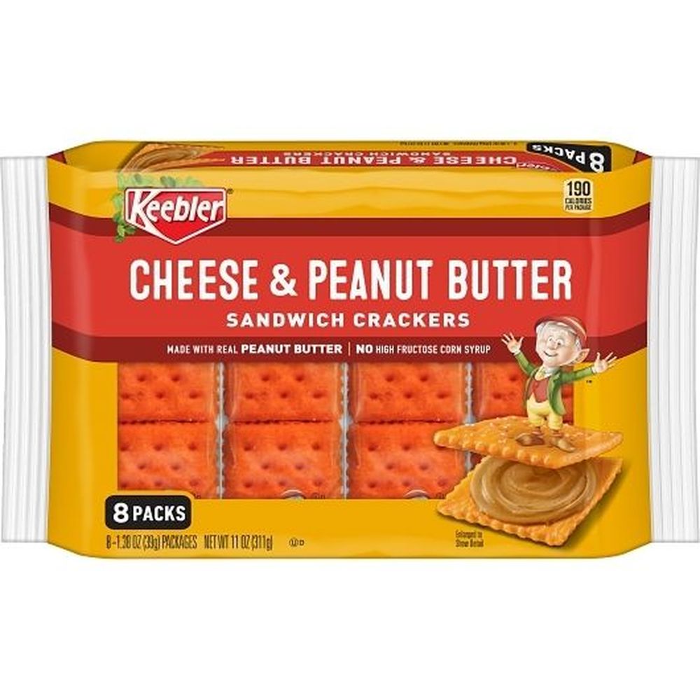 Keebler Individually Wrapped Cheese And Peanut Butter Sandwich Cracker, 1.38 Ounce -- 96 Per Case