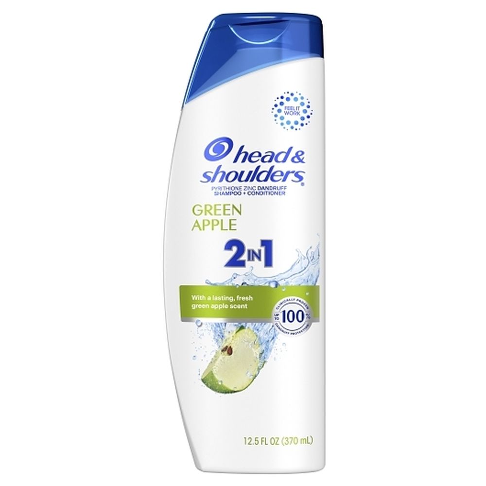 Head And Shoulders Green Apple 2 In 1 Anti-dandruff Shampoo And Conditioner, 12.5 Fluid Ounce -- 6 Per Case