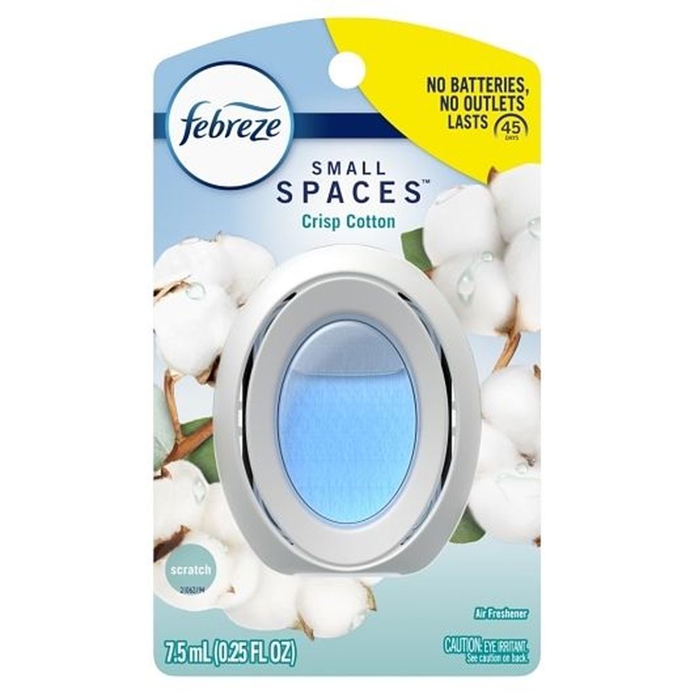 Febreze Small Spaces Crisp Cotton Nonenergized Continuous Action Air Freshener, 0.25 Fluid Ounce -- 6 Per Case