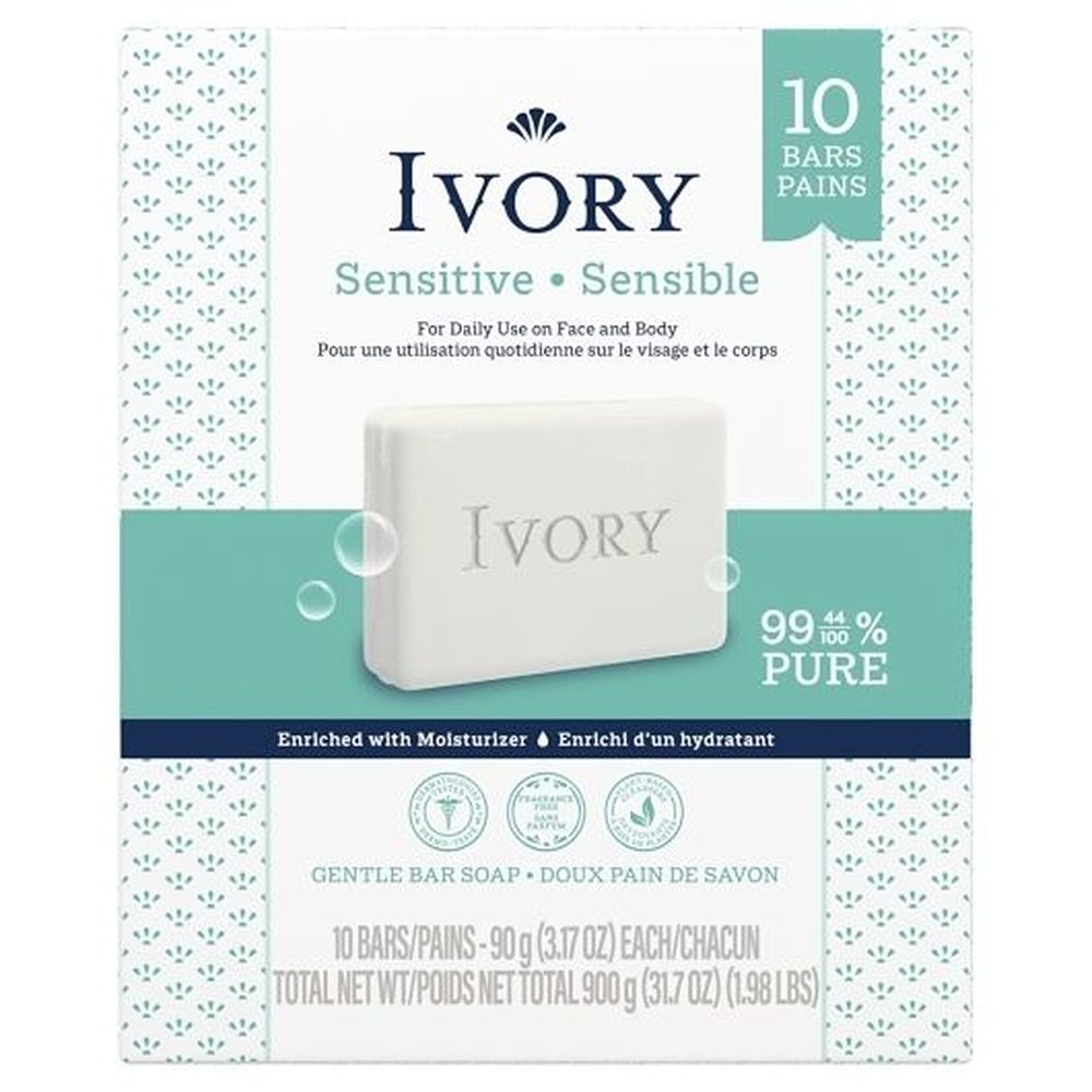 Ivory Sensitive Bar Soap, 900 Gram -- 12 Per Case