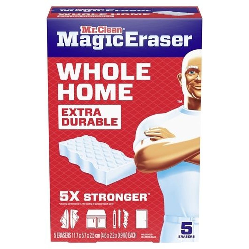 Mr. Clean Whole Home Extra Durable Magic Eraser, 5 Count -- 4 Per Case