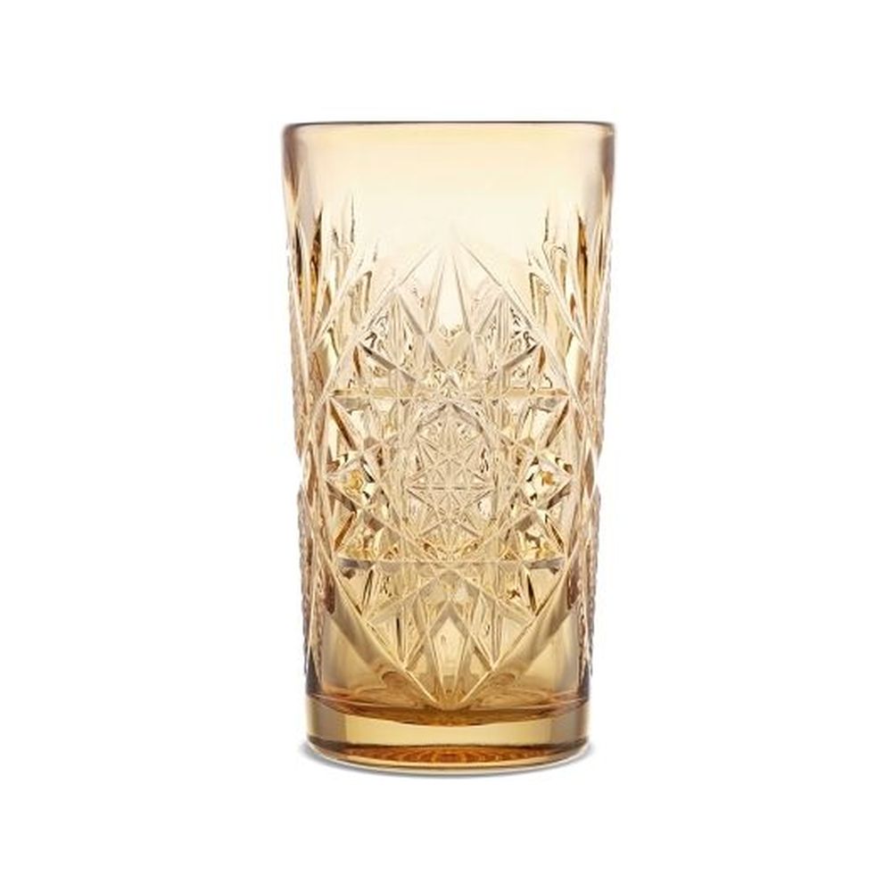 Libbey Storytellers Topaz Glass Hobstar Cooler Tumbler, 16 Ounce Capacity -- 12 Per Case