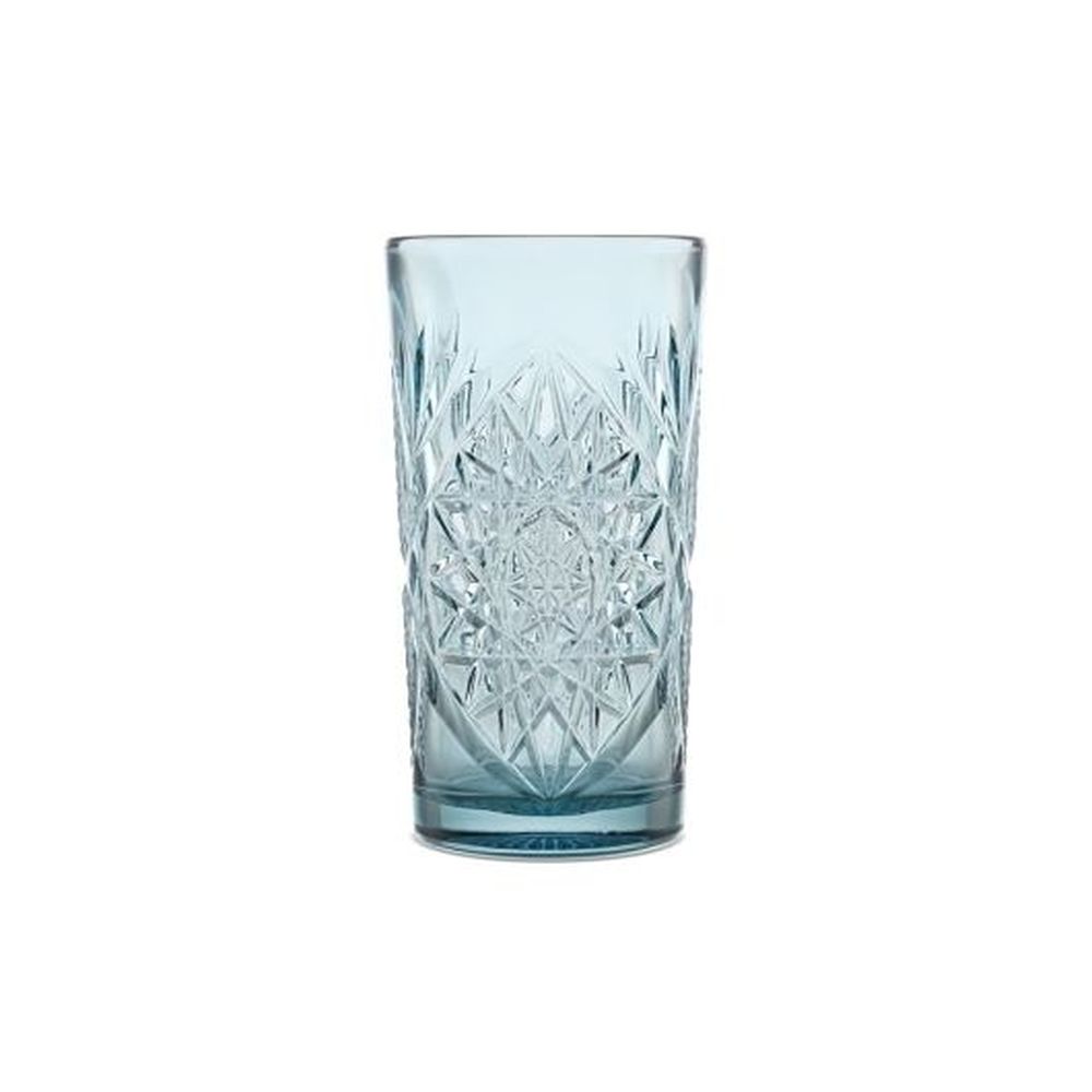 Libbey Storytellers Sapphire Glass Hobstar Cooler Tumbler, 16 Ounce Capacity -- 12 Per Case
