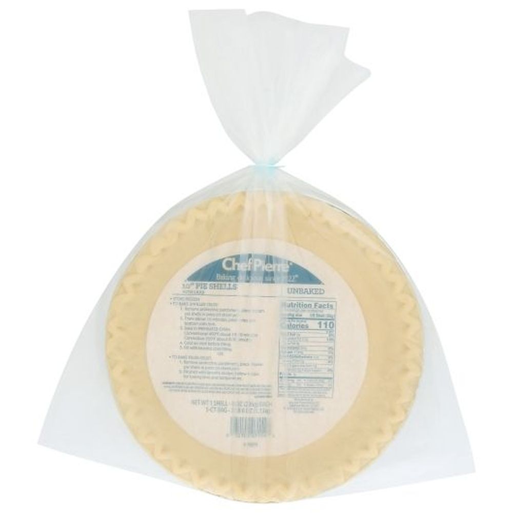 Chef Pierre 10 Inch Unbaked Lard Shortening Pie Crust, 8 Ounce -- 20 Per Case