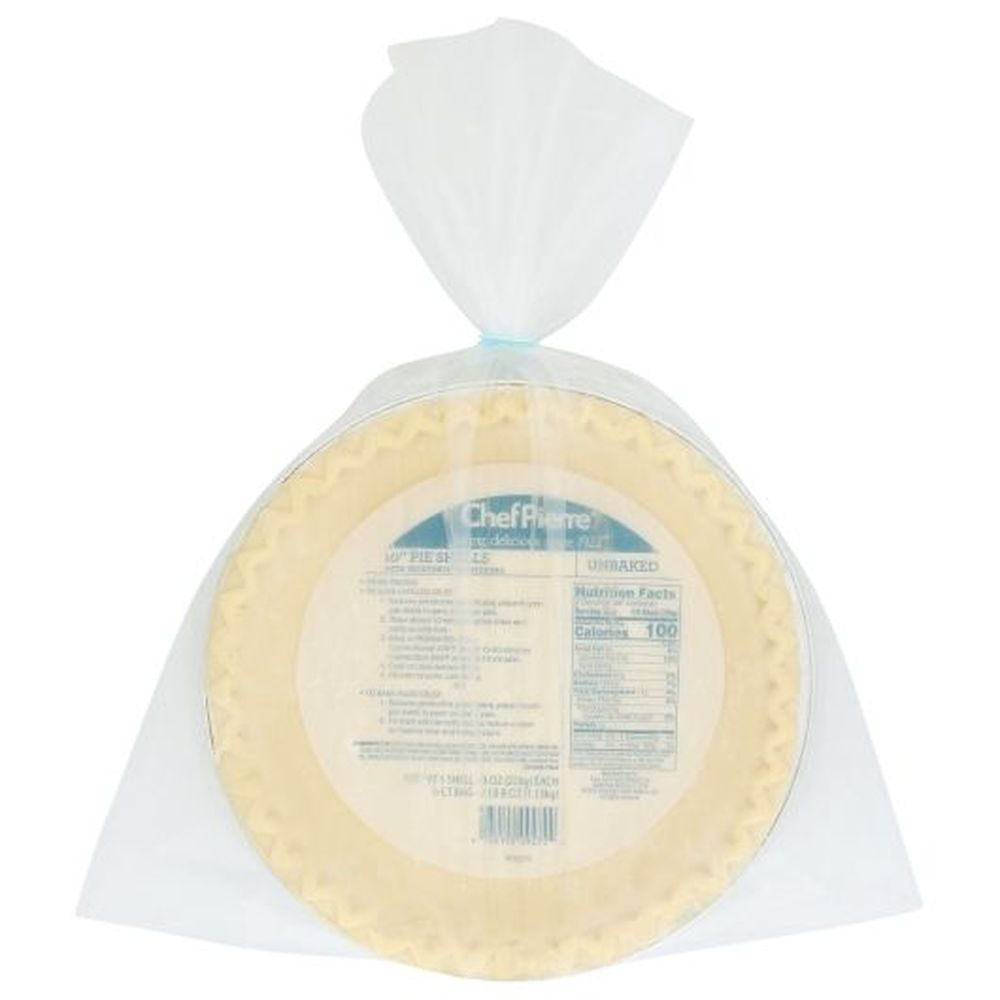Chef Pierre 10 Inch Unbaked Vegetable Shortening Pie Crust, 8 Ounce -- 20 Per Case