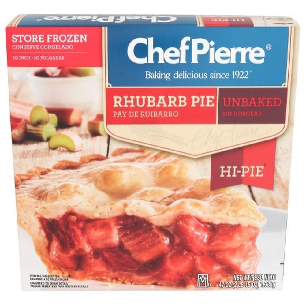 Chef Pierre Hi-pie 10 Inch Unbaked Rhubarb Pie, 47 Ounce -- 6 Per Case