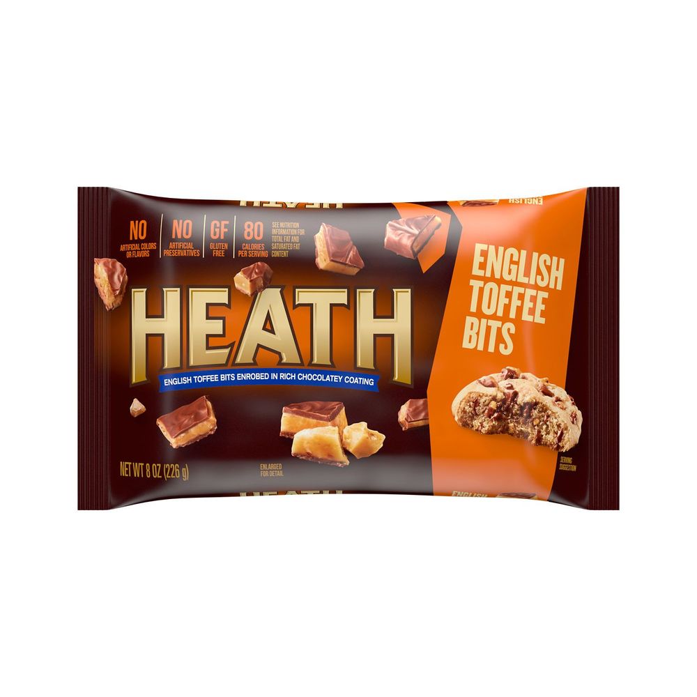 Heath Chocolatey English Toffee Bits, 8 Ounce -- 12 Per Case
