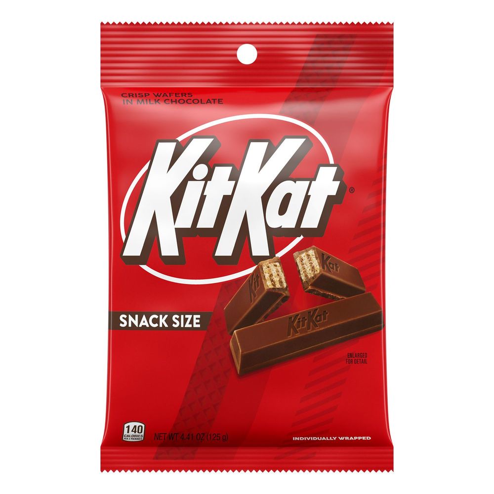 Kit Kat Milk Chocolate Wafer Snack Size Candy, 4.41 Ounce -- 9 Per Case