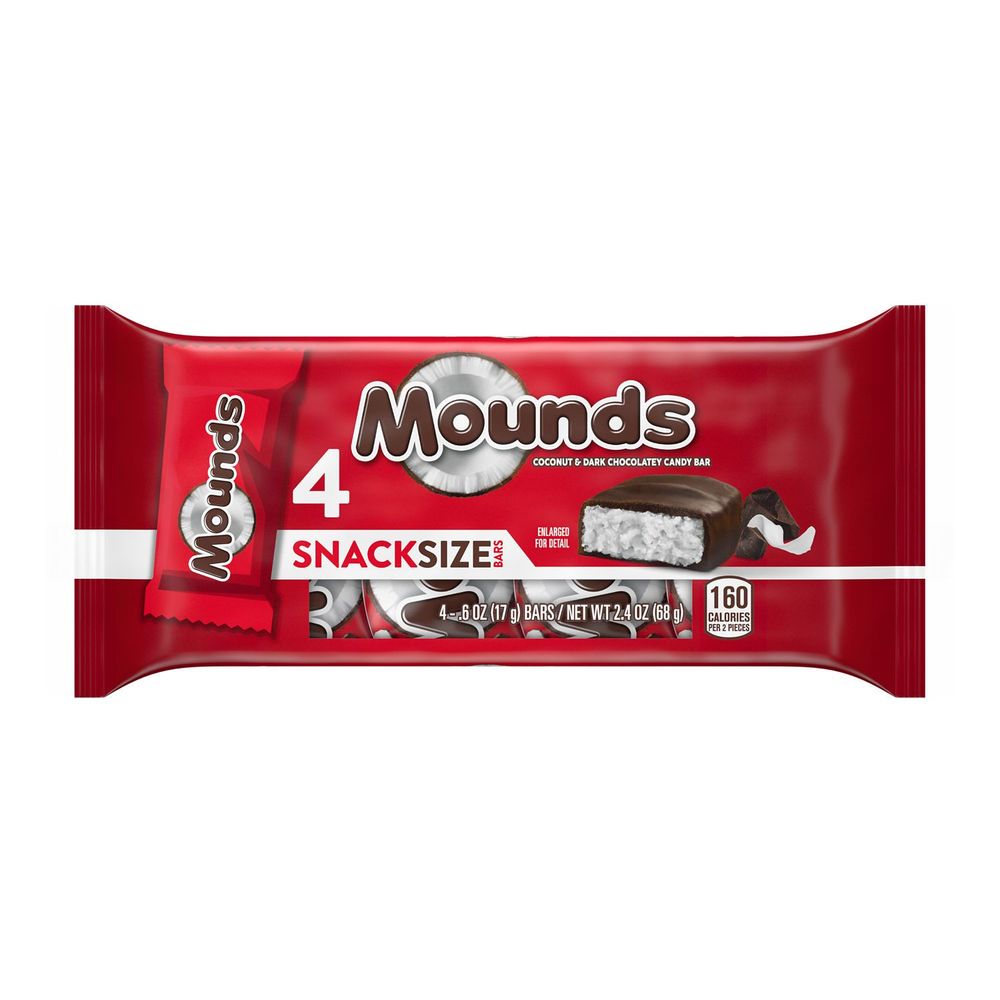 Mounds Coconut And Dark Chocolatey Snack Size Candy Bar, 2.4 Ounce -- 24 Per Case