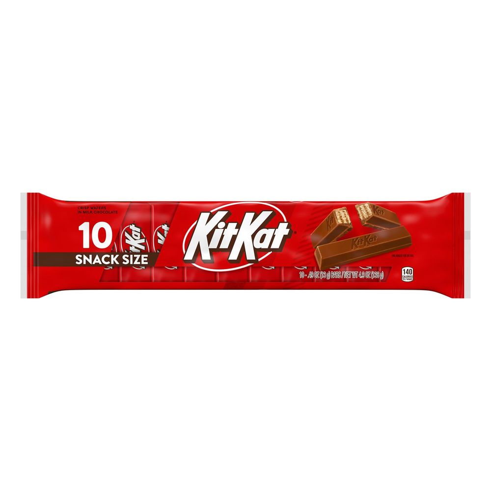 Kit Kat Milk Chocolate Wafer Snack Size Candy Bar, 4.9 Ounce -- 18 Per Case