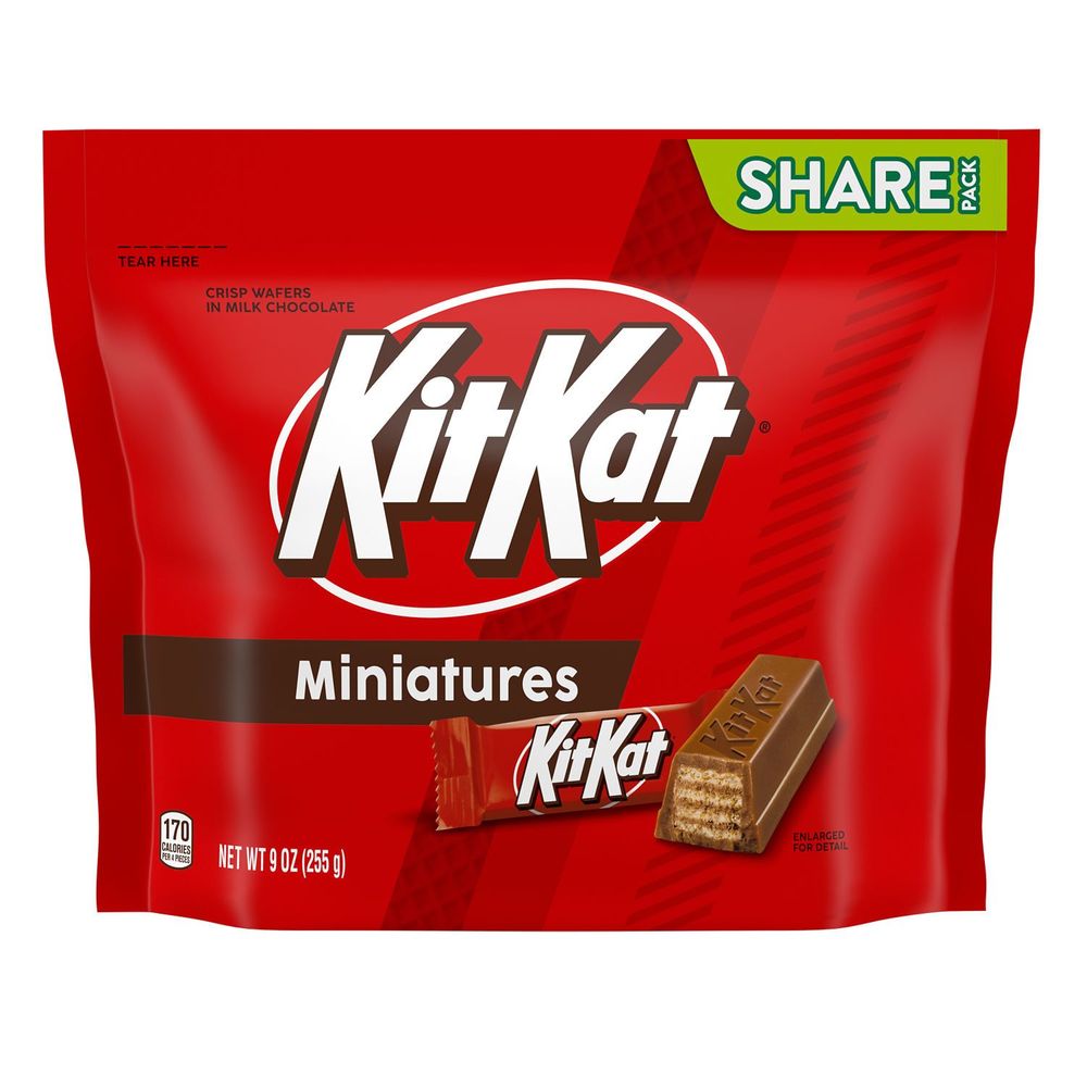 Kit Kat Miniatures Milk Chocolate Wafer Candy Bar, 9 Ounce -- 8 Per Case