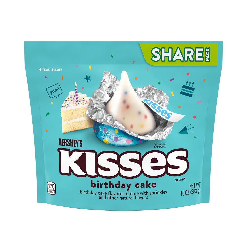 Hershey's Kisses Birthday Cake Flavored Candy, 10 Ounce -- 8 Per Case
