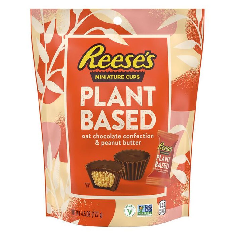 Reese's Miniatures Cup Plant Based Oat Chocolate Confection Peanut Butter Cups Candy, 4.5 Ounce -- 8 Per Case