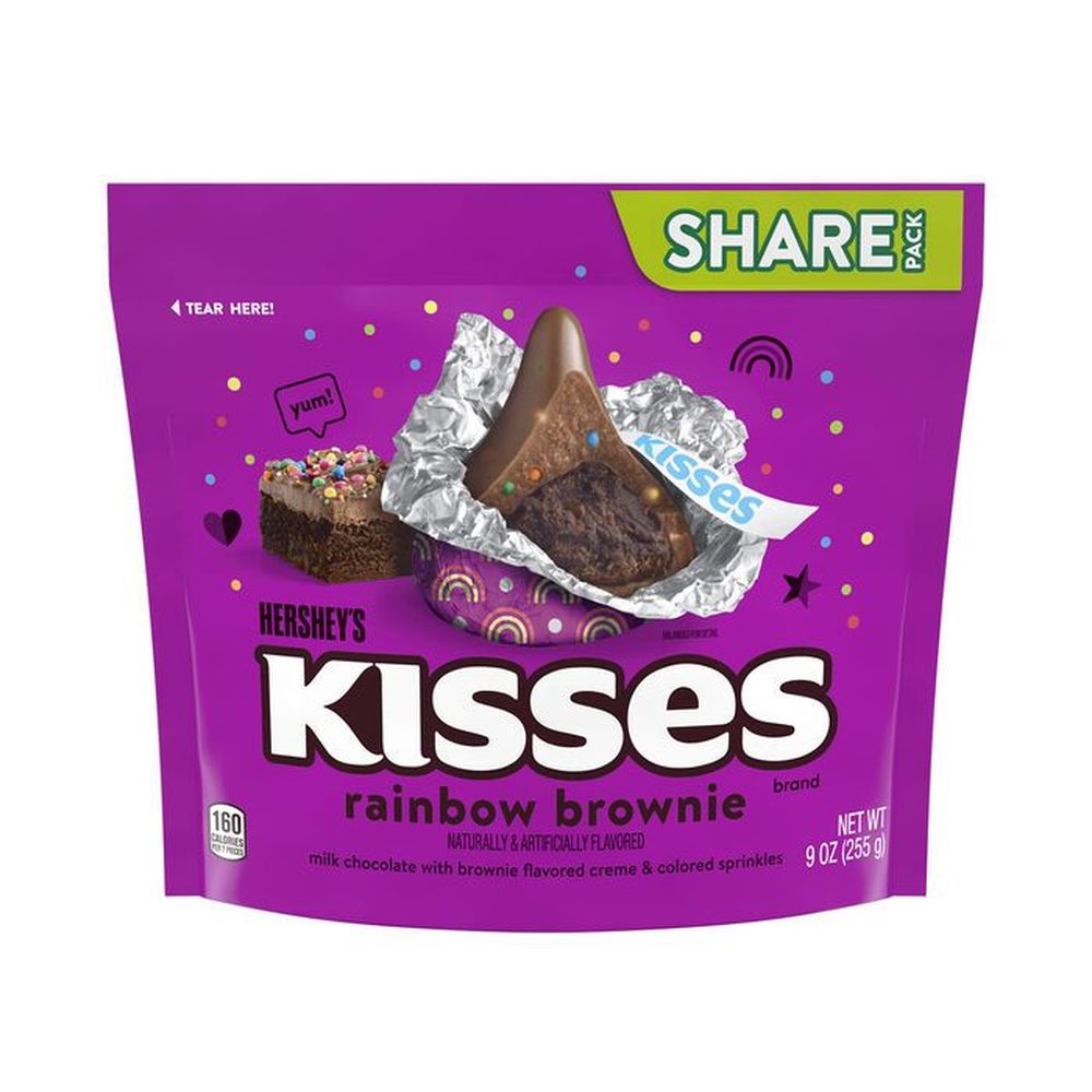 Hershey's Kisses Rainbow Brownie Flavored Candy, 9 Ounce -- 8 Per Case