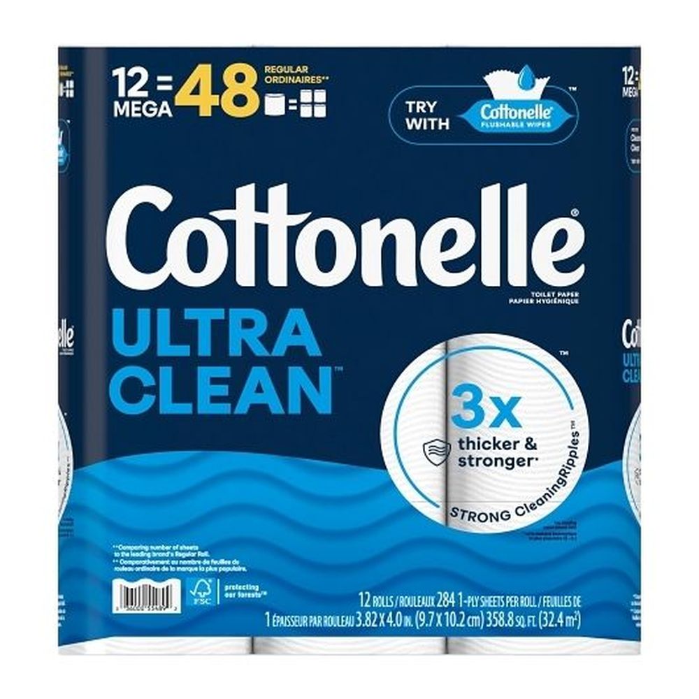 Cottonelle Ultra Clean Mega Roll Bath Tissue, 3408 Count -- 4 Per Case