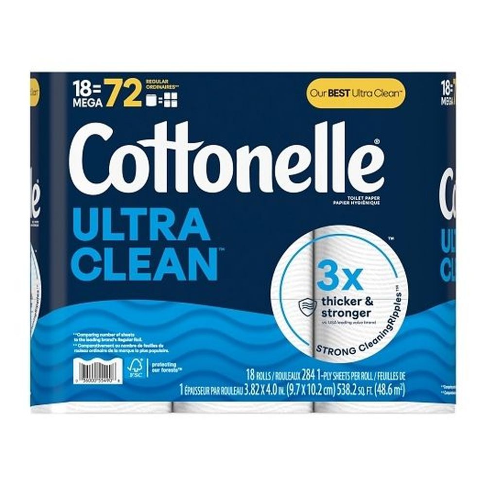 Cottonelle Ultra Clean Mega Roll Bath Tissue, 5112 Count -- 2 Per Case