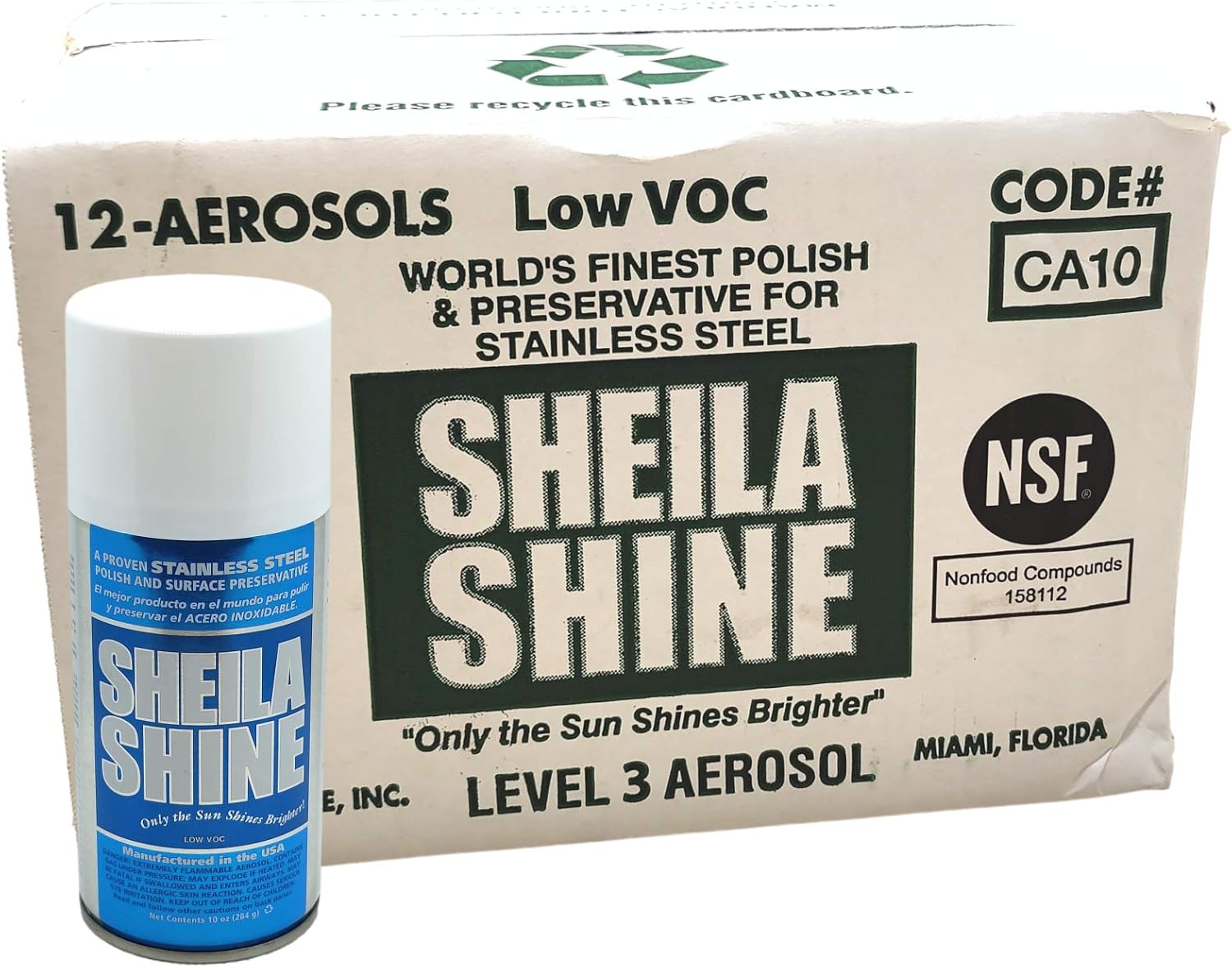Sheila Shine Low Voc Stainless Steel Polish And Cleaner, 10 Oz -- 12 Per Case