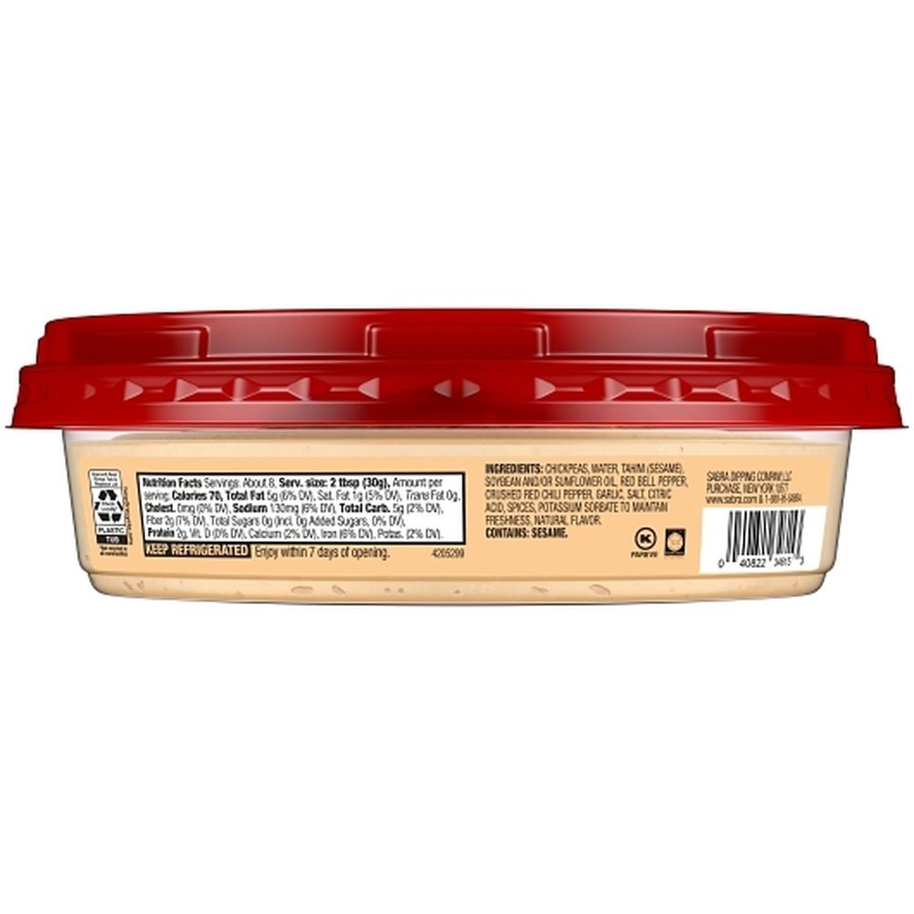 Sabra Supremely Spicy Hummus - Individual Tubs, 8 Ounce -- 12 Per Case