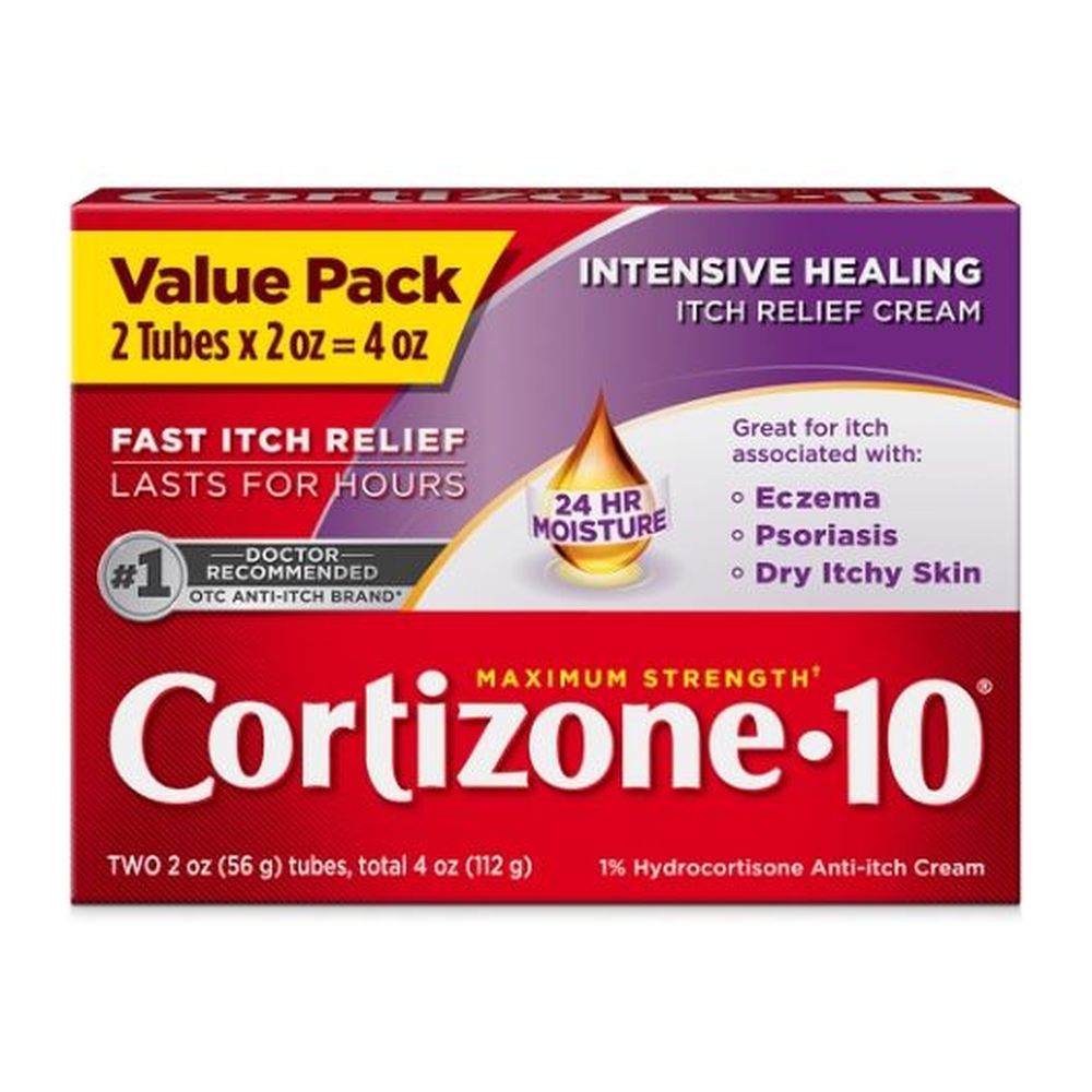 Cortizone-10 Maximum Strength Intensive Healing Anti-itch Moisture Cream - Twin Pack, 4 Ounce -- 12 Per Case
