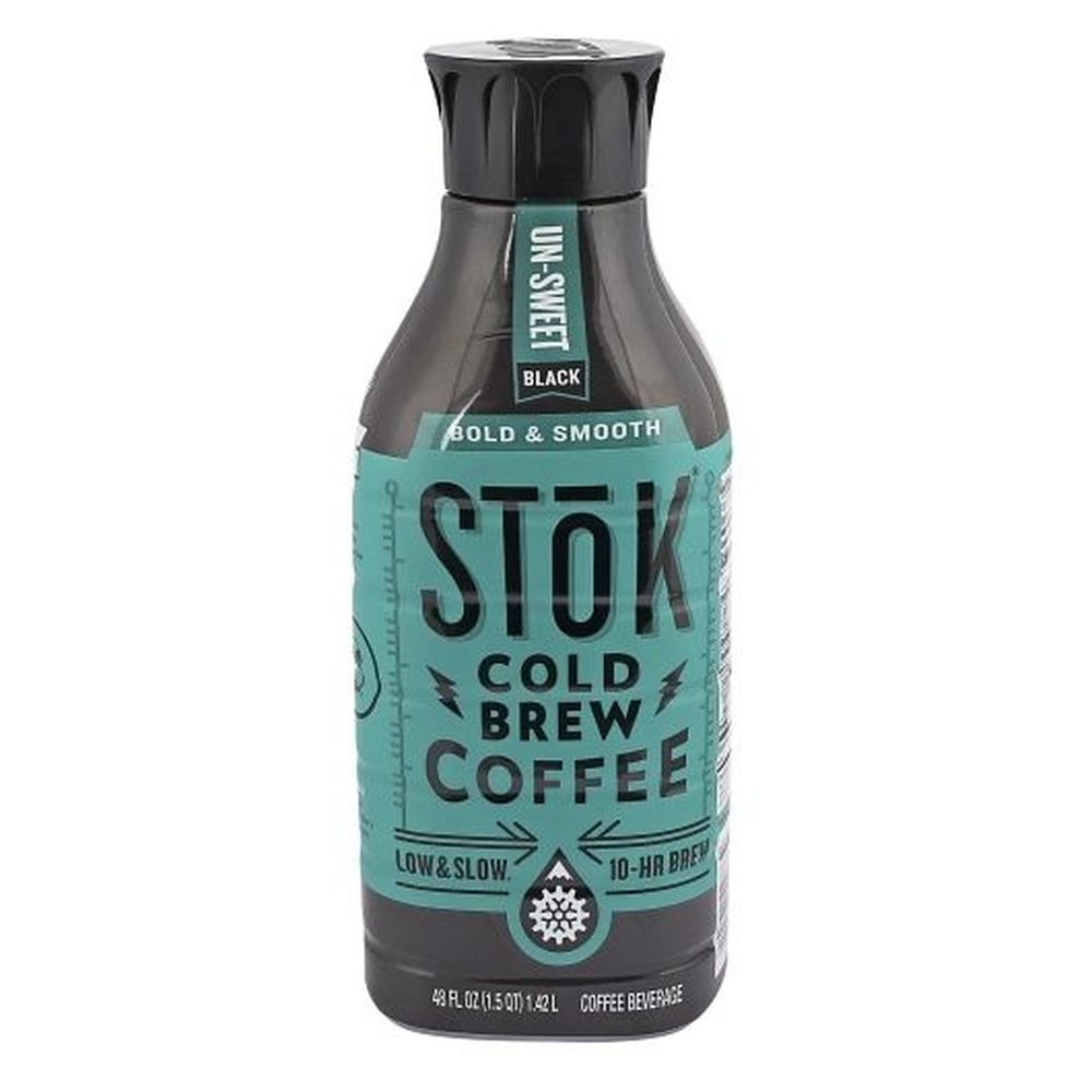 Stok Cold Brew Unsweetened Black Coffee, 48 Ounce -- 6 Per Case