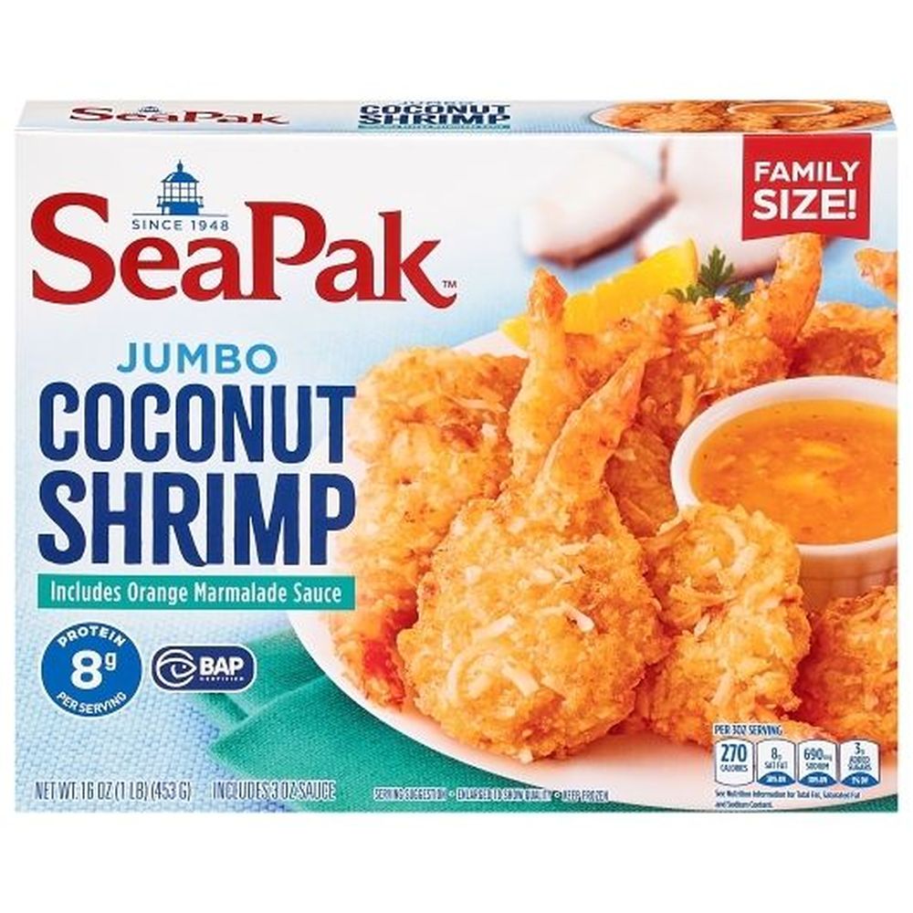 Seapak Savory Battered Crunchy Coconut Jumbo Butterfly Shrimp, 1 Pound -- 8 Per Case