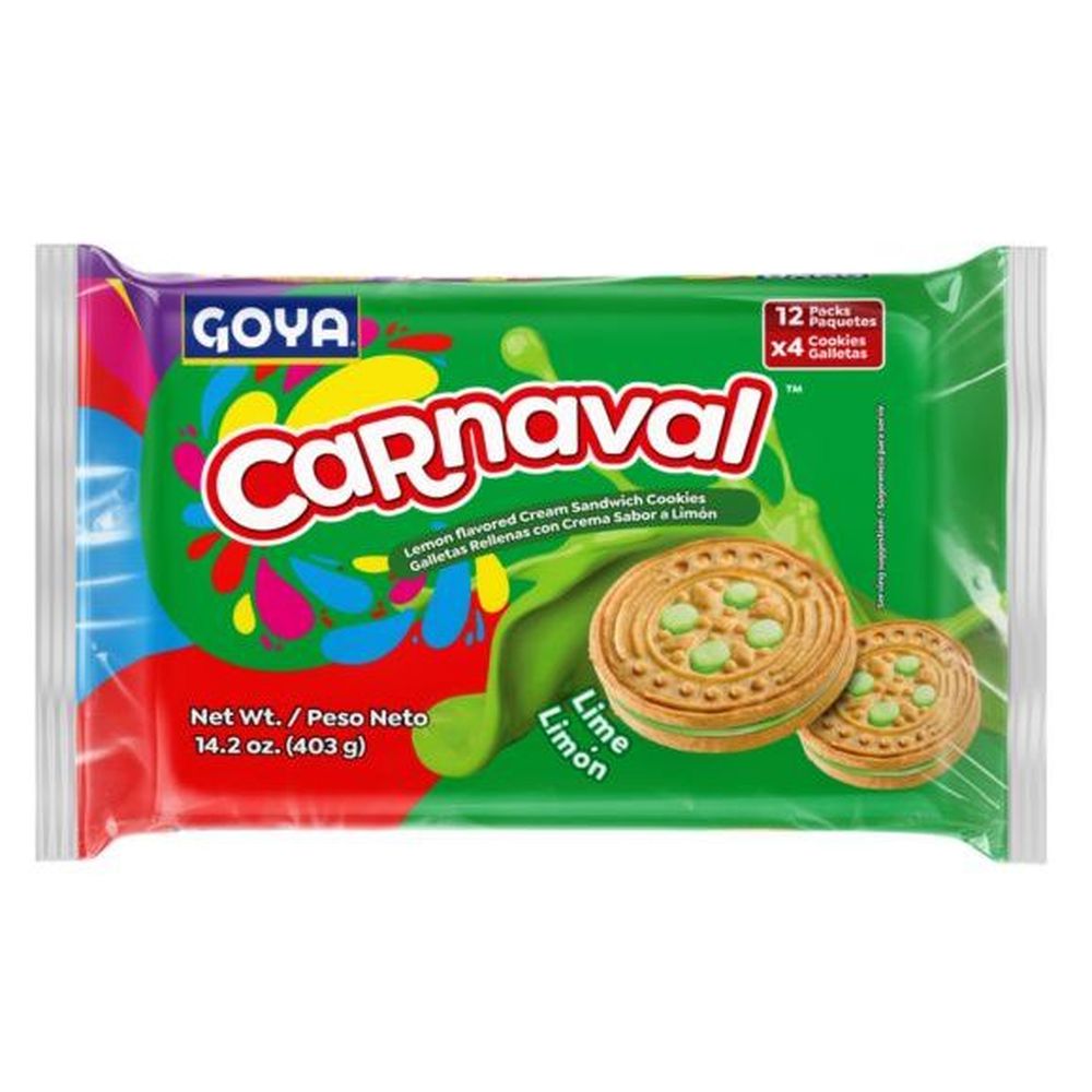 Carnaval Lime Flavored Cream Sandwich Cookies