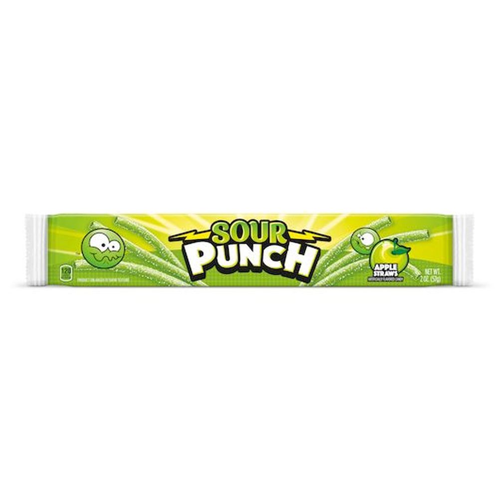 Sour Punch Apple Straws, 2 Ounce -- 288 Per Case